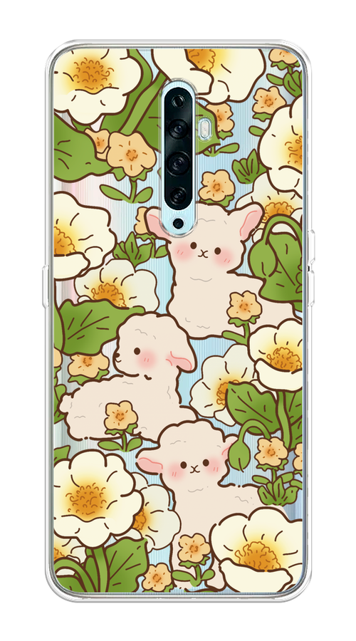 

Чехол на Oppo Reno 2Z "Овечки в цветах", Зеленый;бежевый, 251850-1