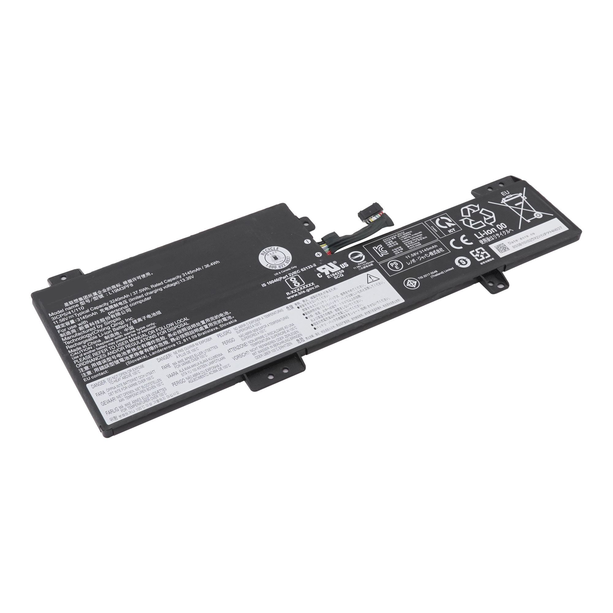 фото Аккумулятор l19mаккумулятор l19m3pf8 для lenovo ideapad flex 3-11igl05 и др. azerty