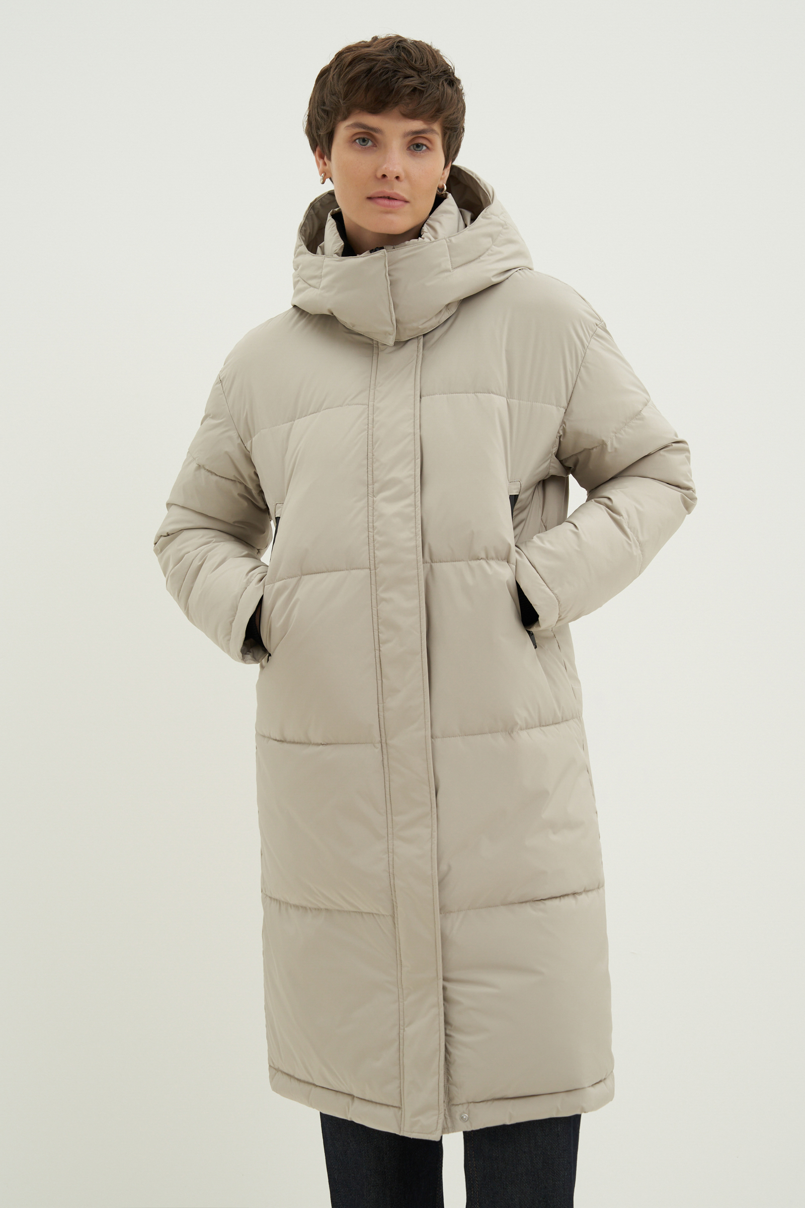 Пальто женское Finn Flare FWC11046 бежевое XL