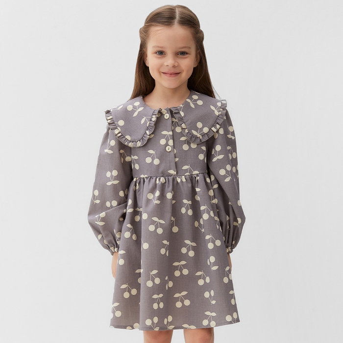 

Платье детское с воротником KAFTAN р.32 (110-116 см), Серый
