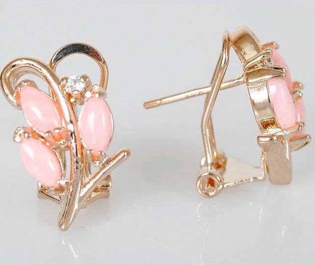 

Серьги из ювелирного сплава Lotus Jewelry 42E-27co, коралл/циркон, 42E-27co