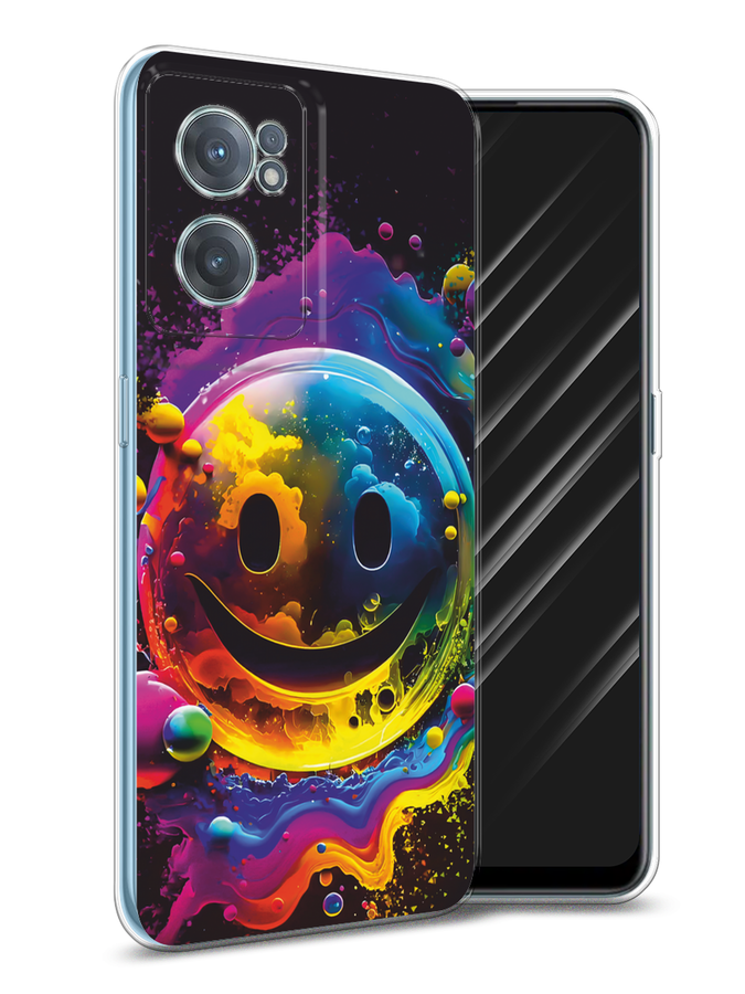

Чехол Awog на OnePlus Nord CE 2 5G "Кислотный смайл", Фиолетовый;желтый;синий, 152650-1