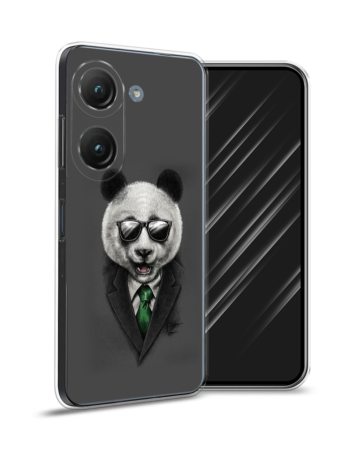 

Чехол Awog на Asus ZenFone 9 "Деловая панда", Серый;зеленый, 44850-10