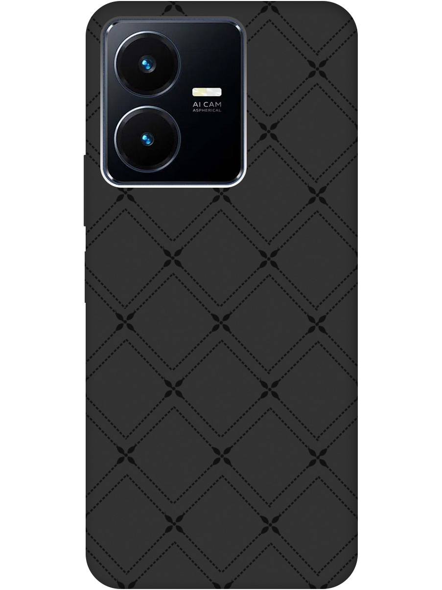 

Силиконовый чехол на Vivo Y22 с рисунком "Стильные линии" Soft Touch черный, 20000343