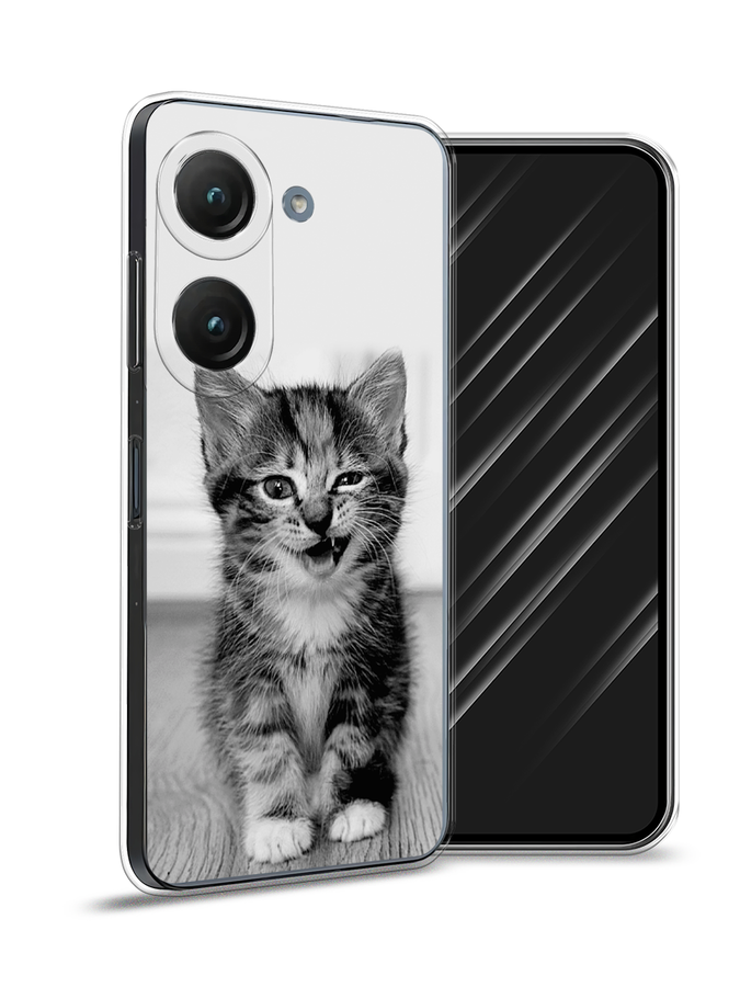

Чехол Awog на Asus ZenFone 9 "Подмигивающий котенок", Черный;серый, 44850-1