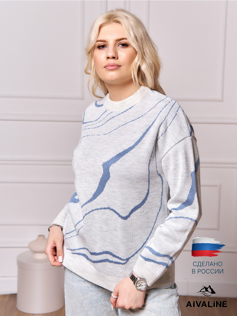 

Джемпер женский AIVALINE Лайн серый 50-52 RU, Лайн