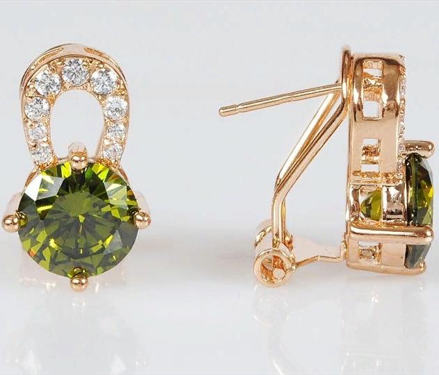 

Серьги из ювелирного сплава Lotus Jewelry 3019E-19pd, перидот/циркон, 3019E-19pd