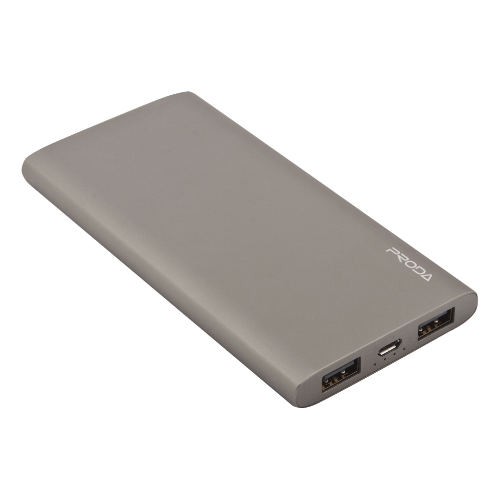 

Внешний АКБ PRODA Kinzy PPP-13 10000 mAh 2хUSB, 2.1A, Li-Pol (серый), RPP-13