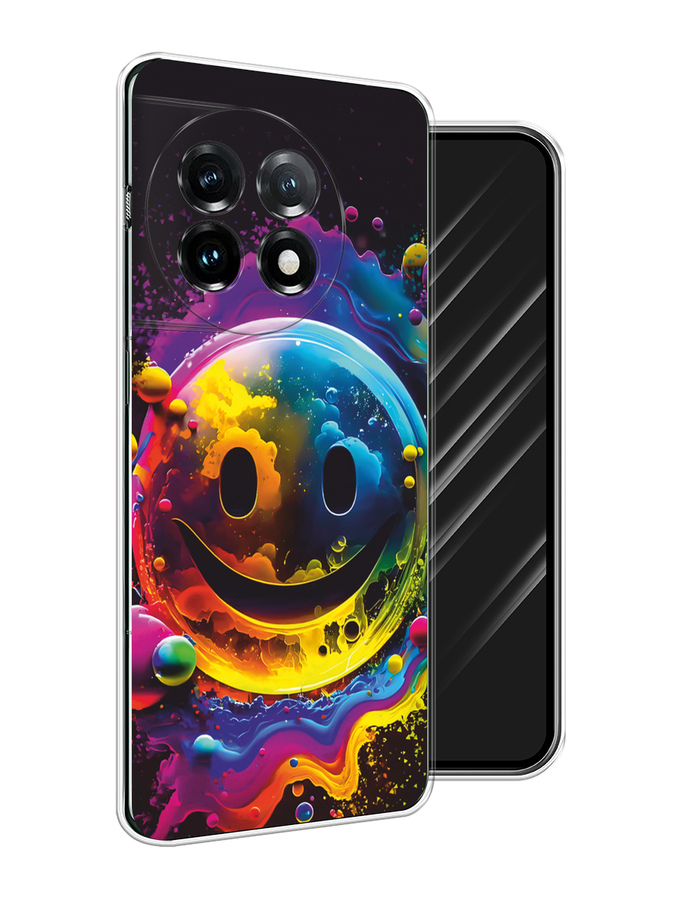 

Чехол Awog на OnePlus 11 "Кислотный смайл", Фиолетовый;желтый;синий, 153650-1