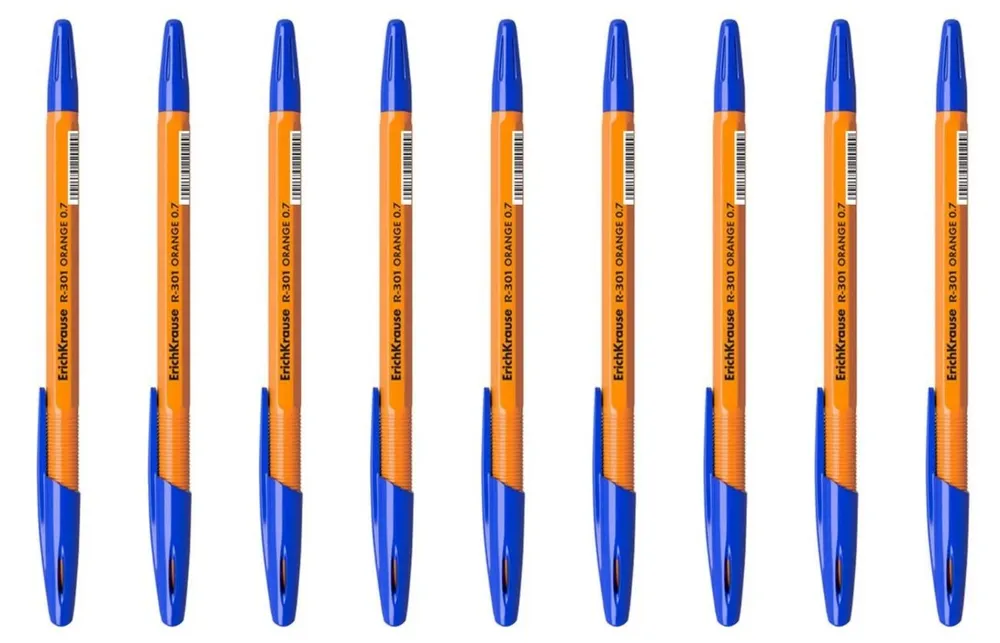 

Ручка шариковая ErichKrause Orange Stick желтый корпус 0,7/140 мм 9 шт, Orange Stick