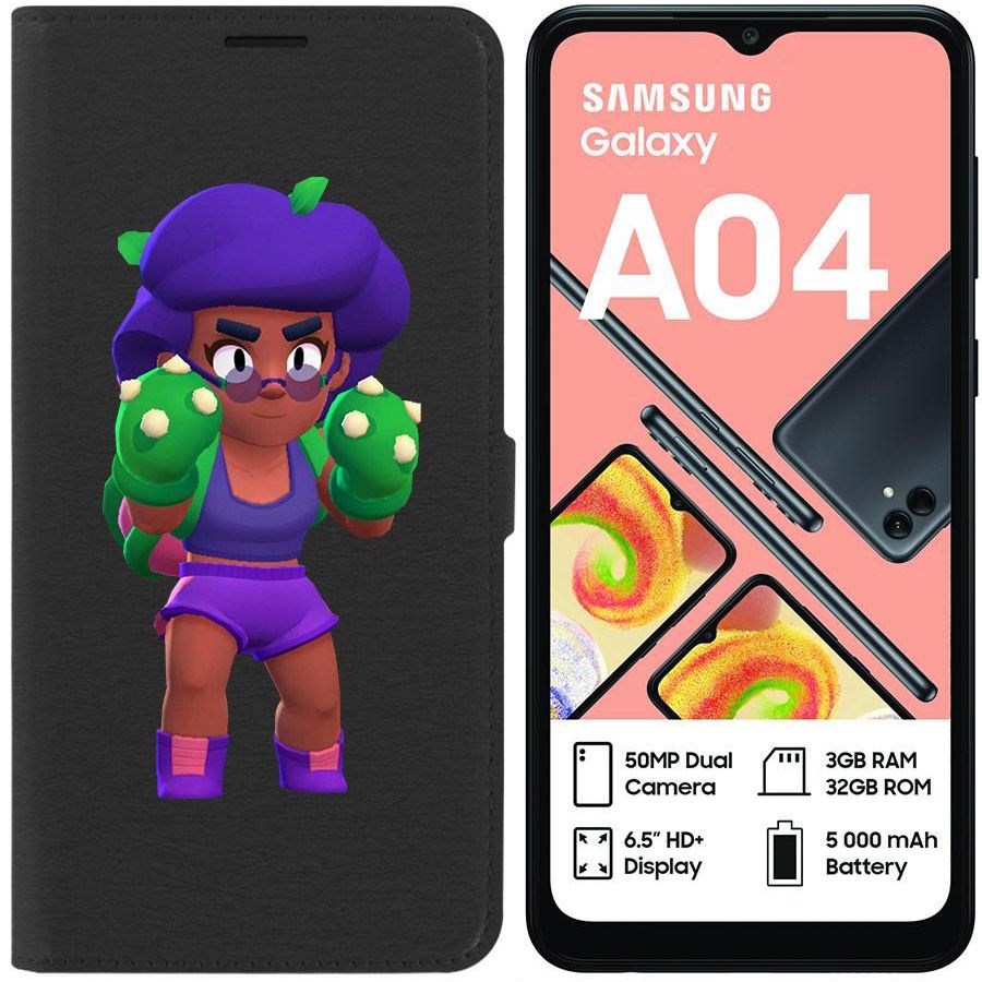 

Чехол-книжка Eco для Samsung Galaxy A04 (A045) Brawl Stars-Роза (черный)