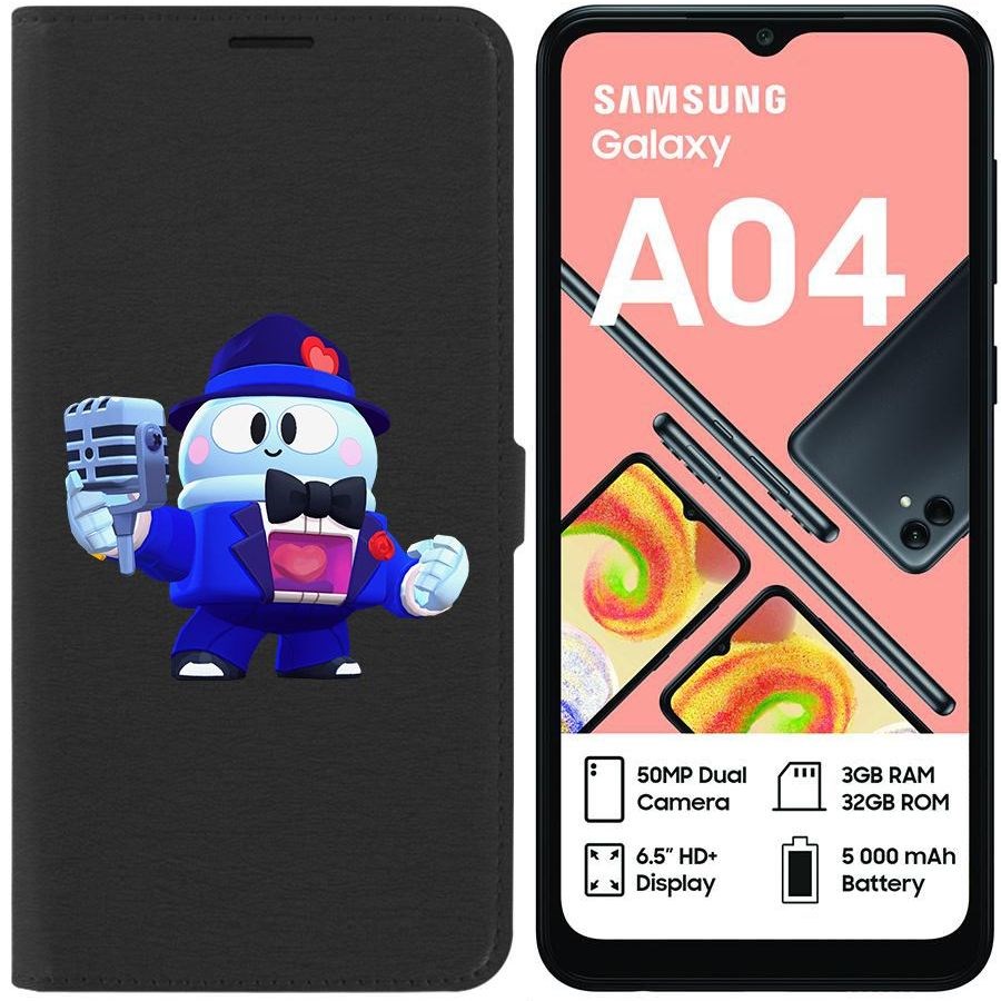 

Чехол-книжка Eco для Samsung Galaxy A04 (A045) Brawl Stars-Стильный Лу (черный)