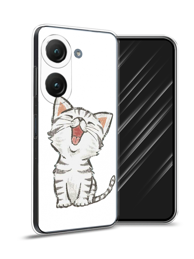 

Чехол Awog на Asus ZenFone 9 "Котенок рисованный", Серый;белый, 44850-1