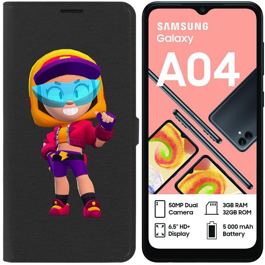 

Чехол-книжка Eco для Samsung Galaxy A04 (A045) Brawl Stars-Стритстайл Макс (черный)