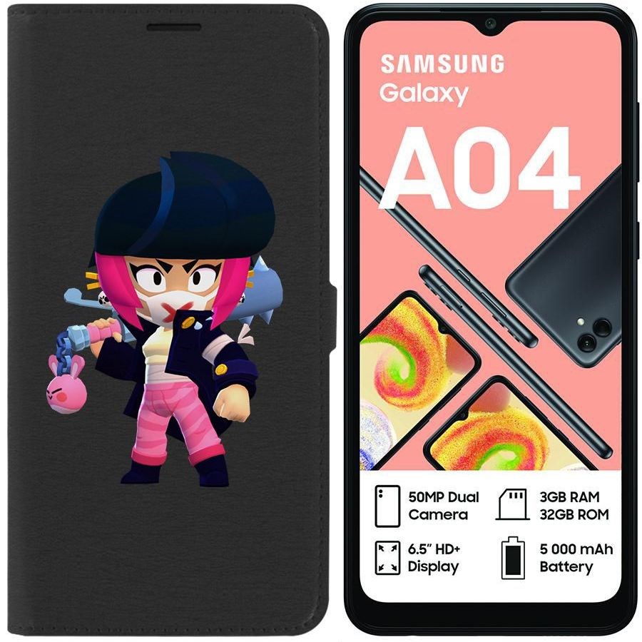 

Чехол-книжка Eco для Samsung Galaxy A04 (A045) Brawl Stars-Ужасная Биби (черный)