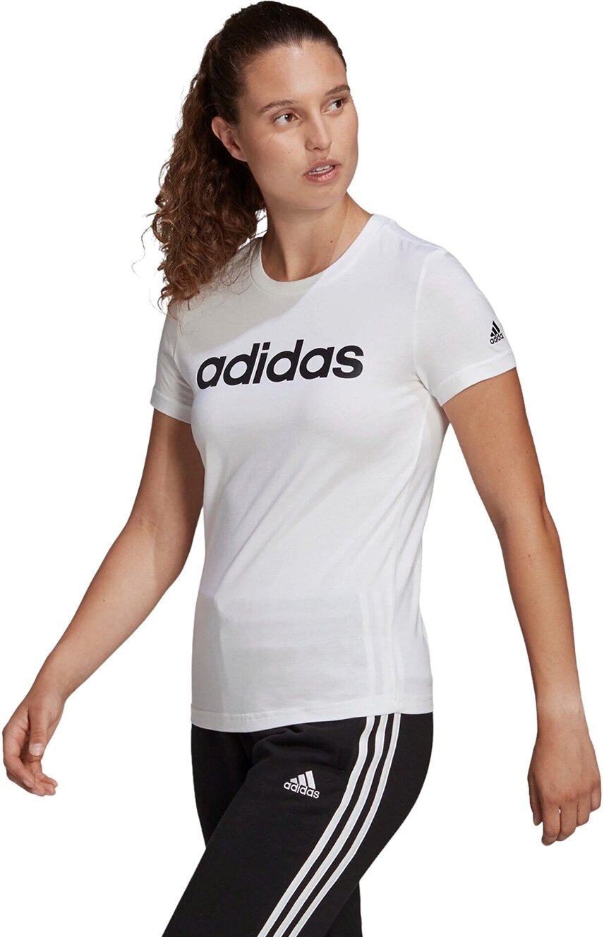 

Футболка Adidas для женщин, GL0768, размер XL, бело-чёрная-001A, Белый, GL0768