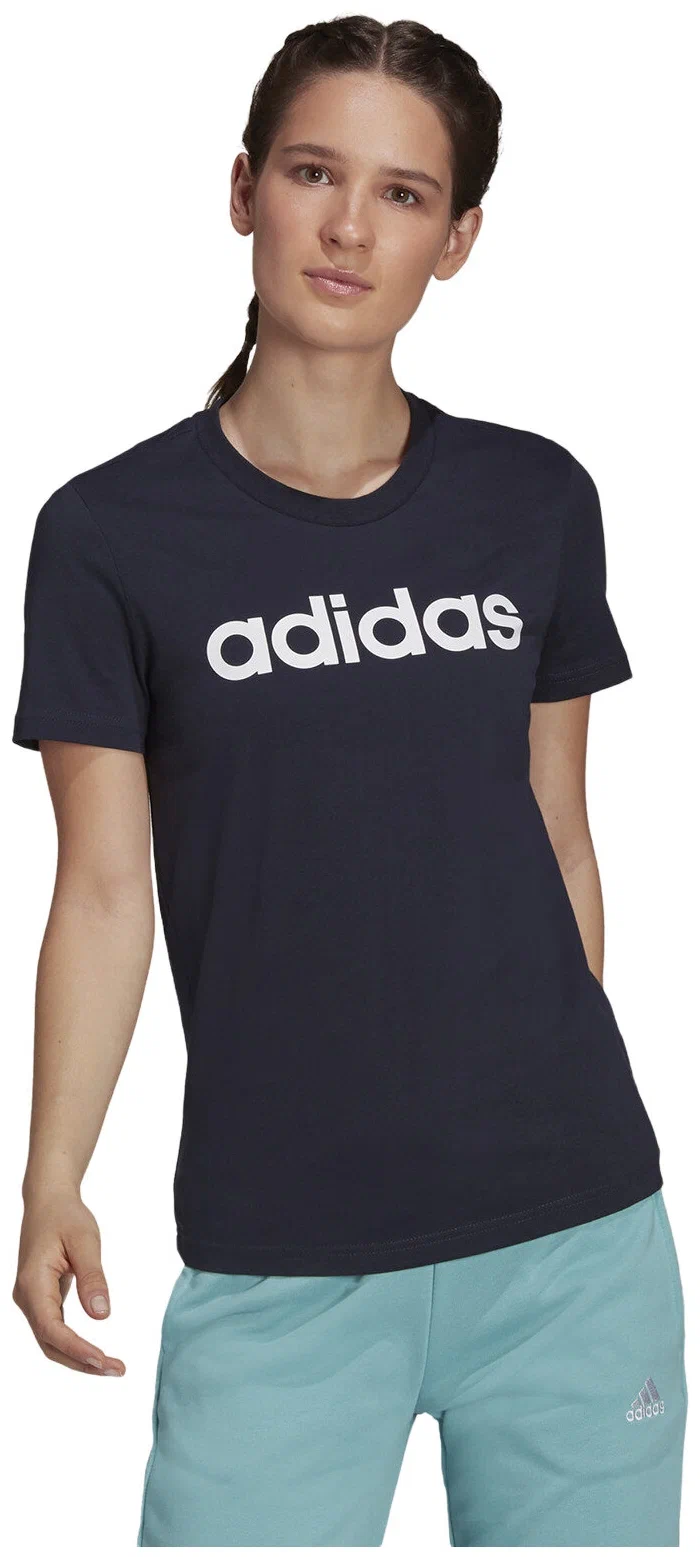 

Футболка женская Adidas Essentials Slim Logo Tee H07833 синяя XL, Синий, Essentials Slim Logo Tee