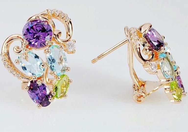 

Серьги из ювелирного сплава Lotus Jewelry 3033E-12mix, фианит, 3033E-12mix