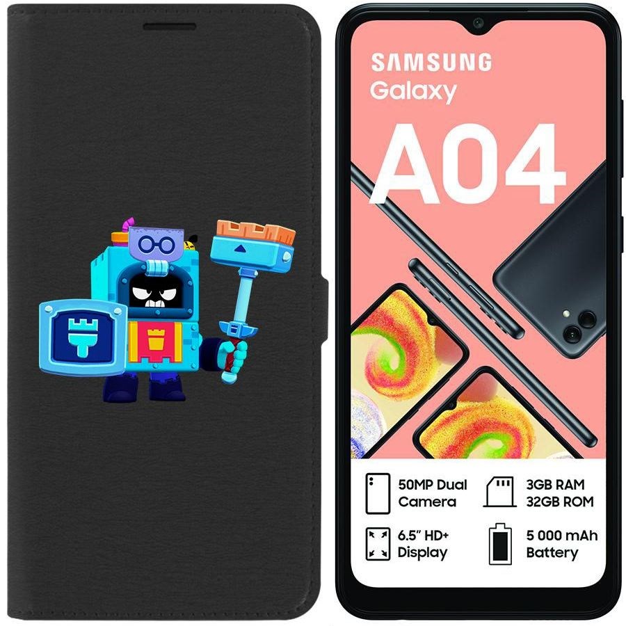 

Чехол-книжка Eco для Samsung Galaxy A04 (A045) Brawl Stars-Эш (черный)