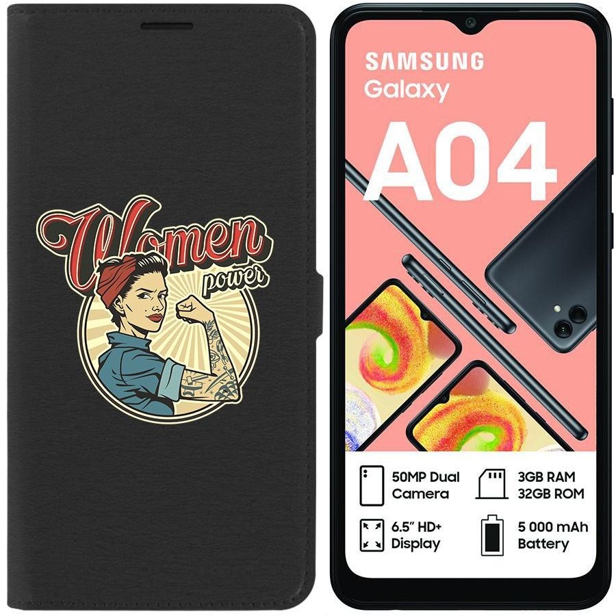 

Чехол-книжка Eco для Samsung Galaxy A04 (A045) Women Power (черный)
