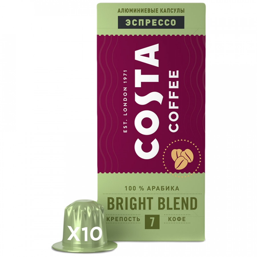 

Кофе Costa Coffee Bright Blend Espresso в капсула 10 шт по 5,5 г