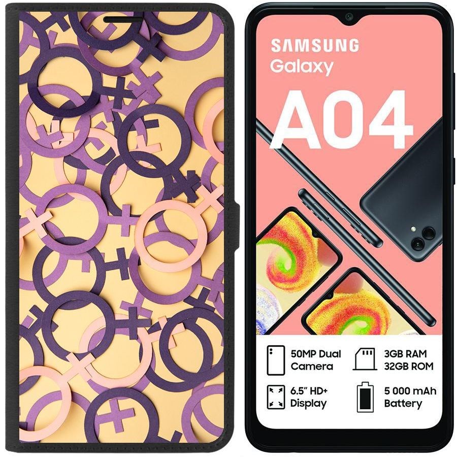 

Чехол-книжка Eco для Samsung Galaxy A04 (A045) Женское начало (черный)