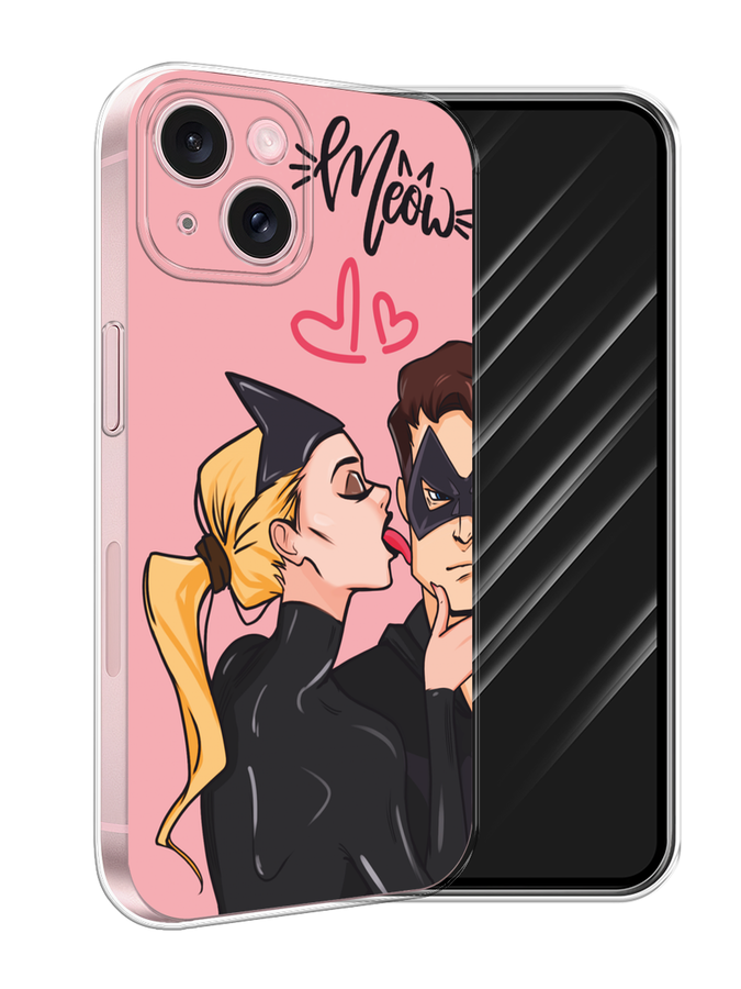 

Чехол Awog на Apple iPhone 15 "Kiss of Cat Woman", Розовый;черный;бежевый, 15550-1