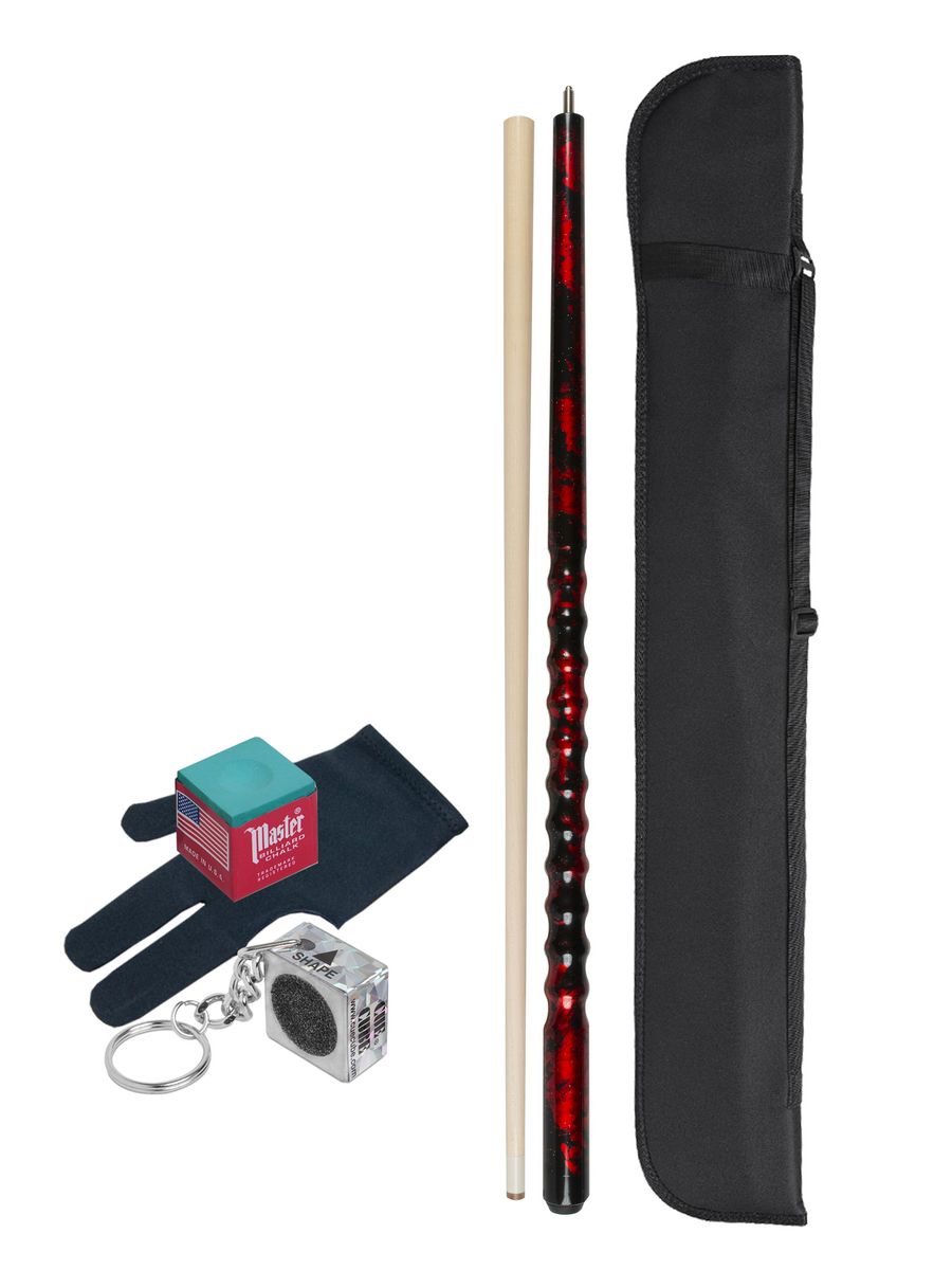 

Кий бильярдный для пула Sport&Play 32 Tarantula двушка 148 см + чехол, Черный;красный;бежевый