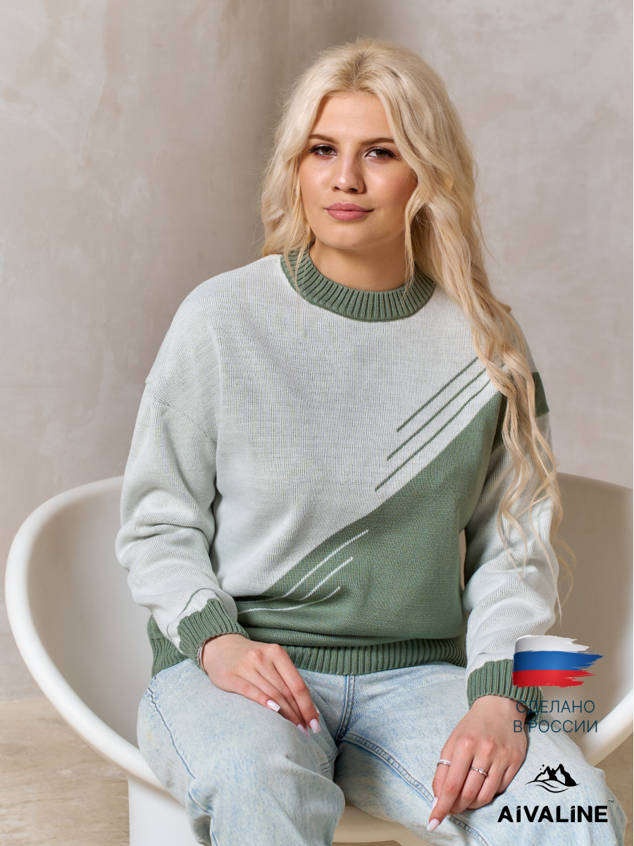 

Джемпер женский AIVALINE Скатик зеленый 46-48 RU, Скатик