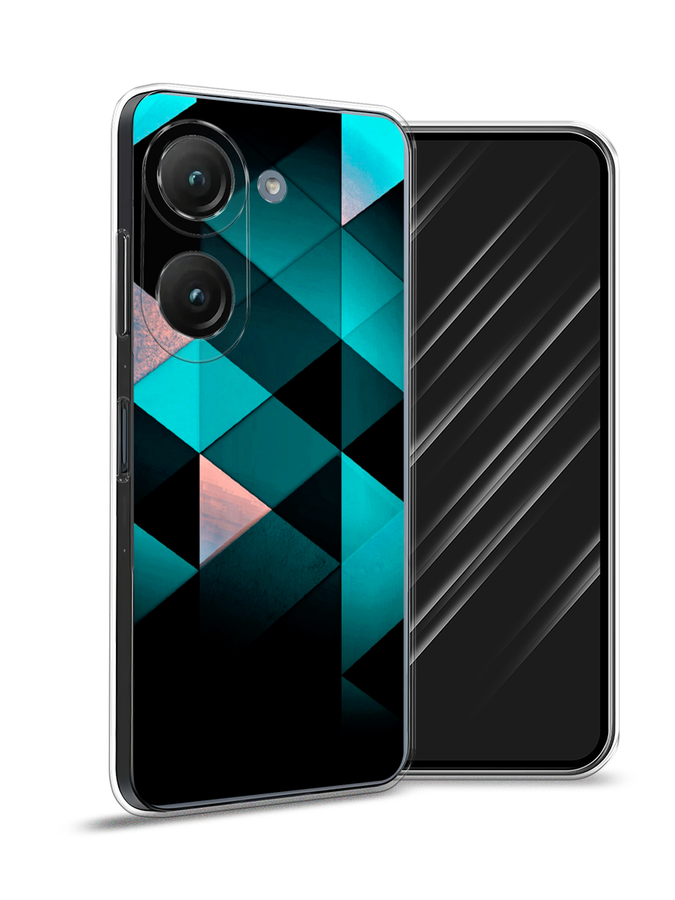 

Чехол Awog на Asus ZenFone 9 "Геометрия 16", Бирюзовый;черный, 44850-3