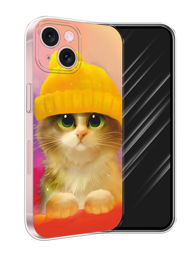 

Чехол Awog на Apple iPhone 15 "Котенок в желтой шапке", Желтый, 15550-1