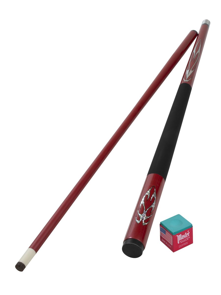 

Кий бильярдный Sport&Play 17 Carbon для пула двухсоставной + мел, Черный;красный