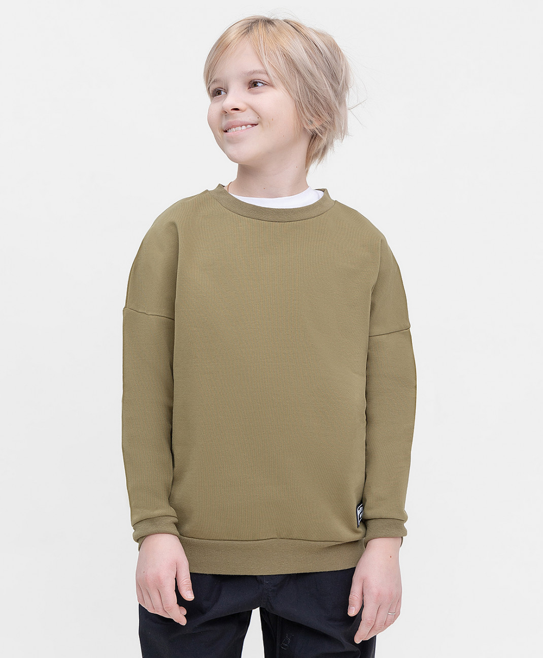 

Свитшот детский Button Blue 122BBBB16014400 хаки р.134, 122BBBB16014400