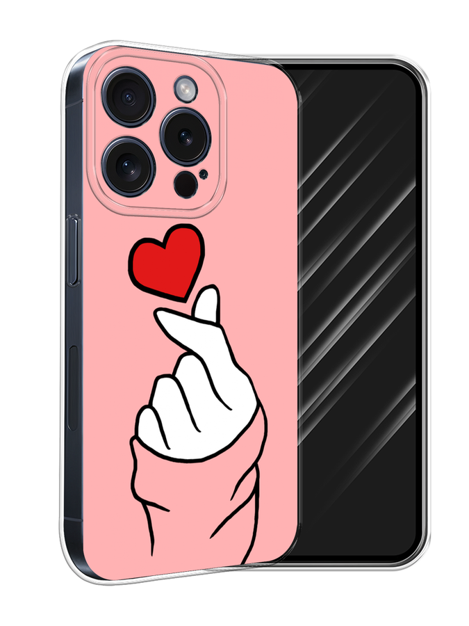 

Чехол Awog на Apple iPhone 15 Pro "Милое сердечко", Белый;красный;черный, 15750-1