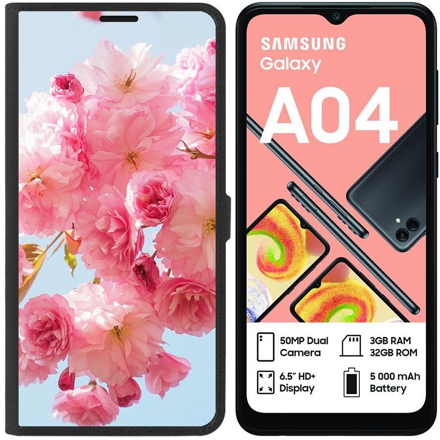 

Чехол-книжка Eco для Samsung Galaxy A04 (A045) Сакура (черный)