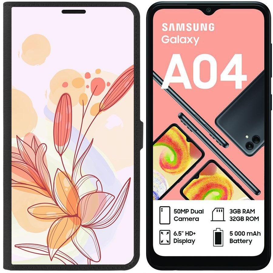 

Чехол-книжка Eco для Samsung Galaxy A04 (A045) Фантазия (черный)