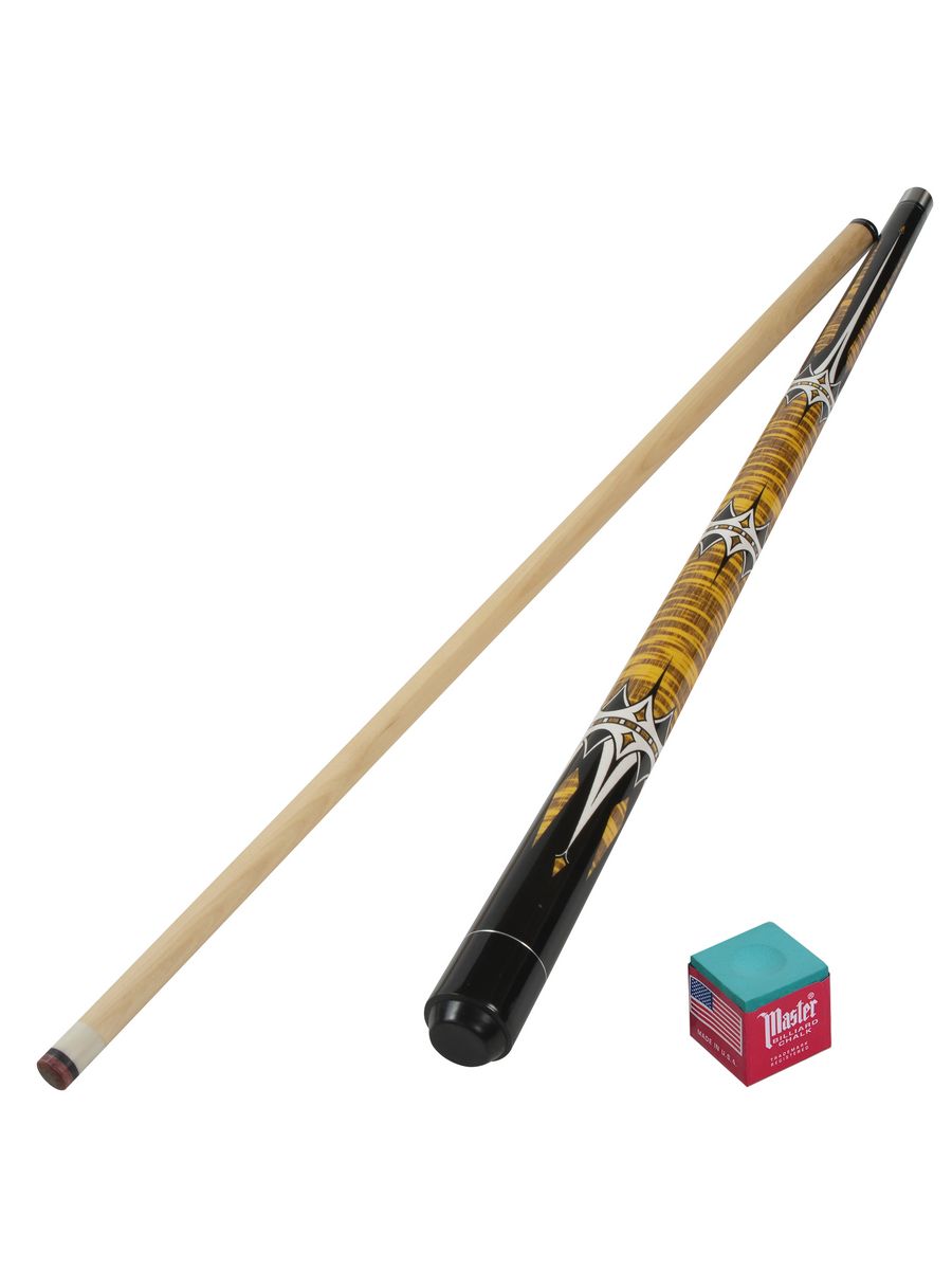 

Кий для бильярда Sport&Play 15 пул двушка 148 см + мел, Бежевый;черный;желтый