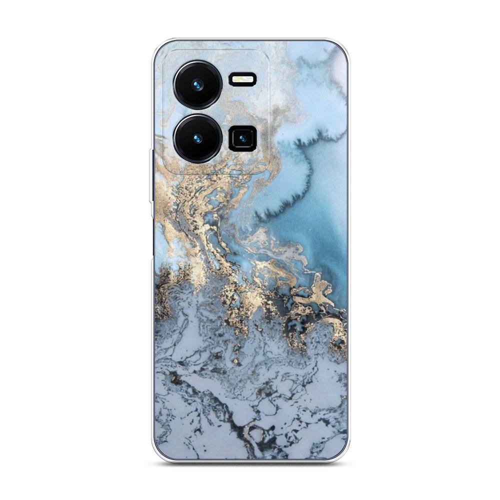 

Чехол Awog на Vivo Y35 4G / Виво Y35 4G "Морозная лавина синяя", Серебристый