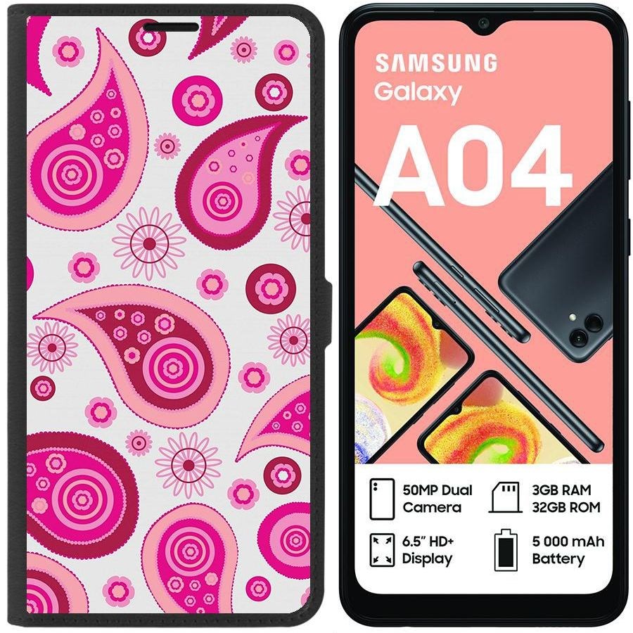 

Чехол-книжка Eco для Samsung Galaxy A04 (A045) Цветочный паттерн 9 (черный)