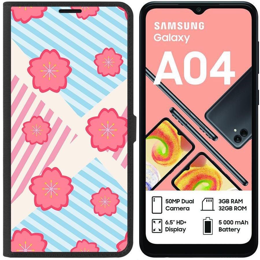 

Чехол-книжка Eco для Samsung Galaxy A04 (A045) Цветочный паттерн 10 (черный)