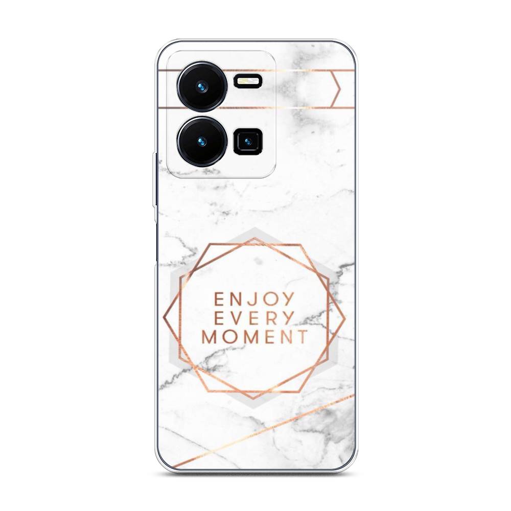 

Чехол Awog на Vivo Y35 4G / Виво Y35 4G "Enjoy every moment мрамор", Белый;розовый;серый