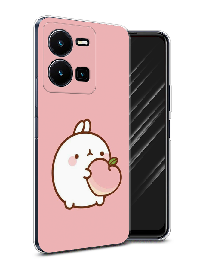 

Чехол Awog на Vivo Y35 4G / Виво Y35 4G "Кролик с персиком", Розовый;бежевый