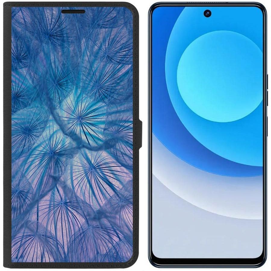 

Чехол-книжка Eco для Tecno Camon 19 Синий одуванчик (черный)