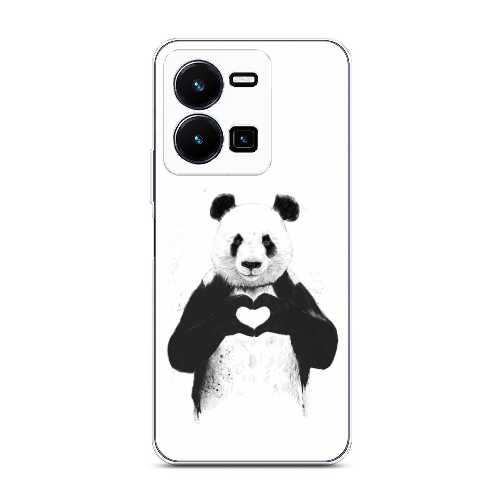 

Чехол Awog на Vivo Y35 4G / Виво Y35 4G "Панда love", Серебристый