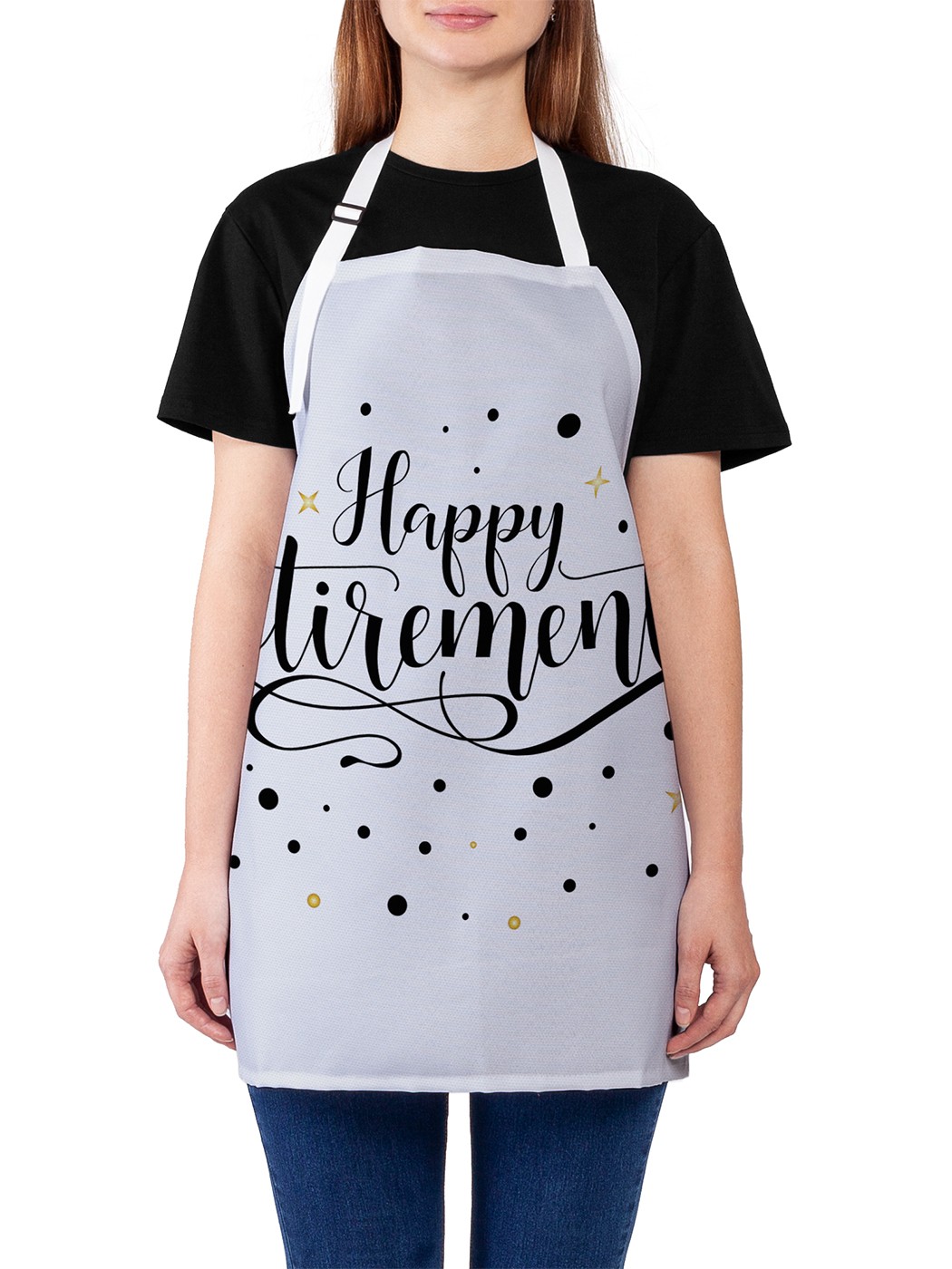 

Фартук женский JoyArty для готовки "Счастливый пенсионер", универсальный размер, Белый