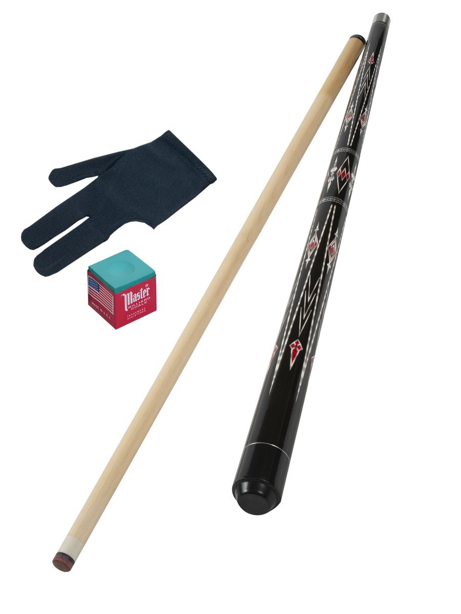 

Кий любительский Sport&Play 31 двухсоставной 148 см + мел + перчатка, Бежевый;черный