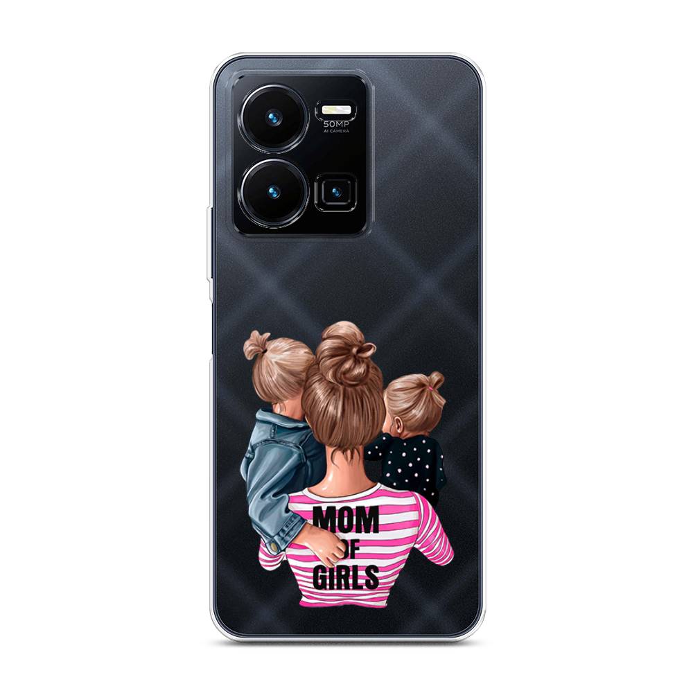 

Чехол Awog на Vivo Y35 4G / Виво Y35 4G "Mom of Girls", Синий;розовый;черный