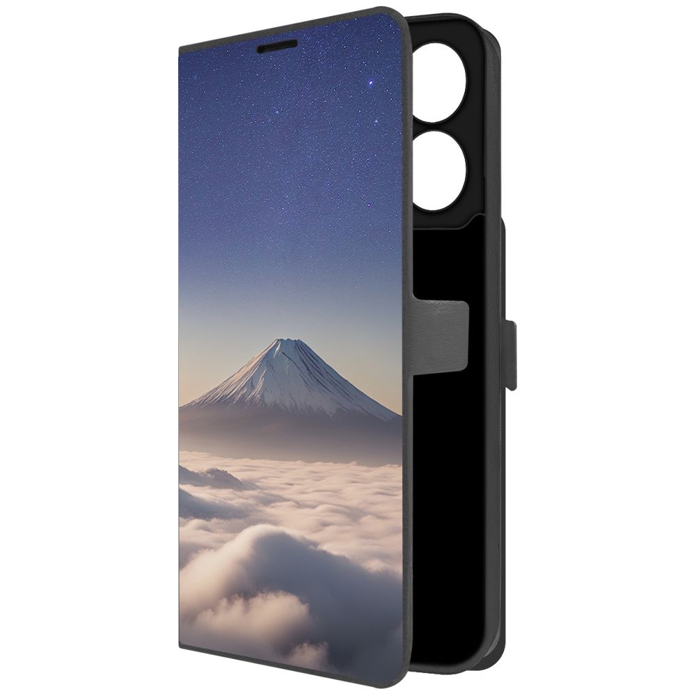 

Чехол-книжка Krutoff Eco Book для Xiaomi Redmi 13C Япония, Фудзияма (черный)