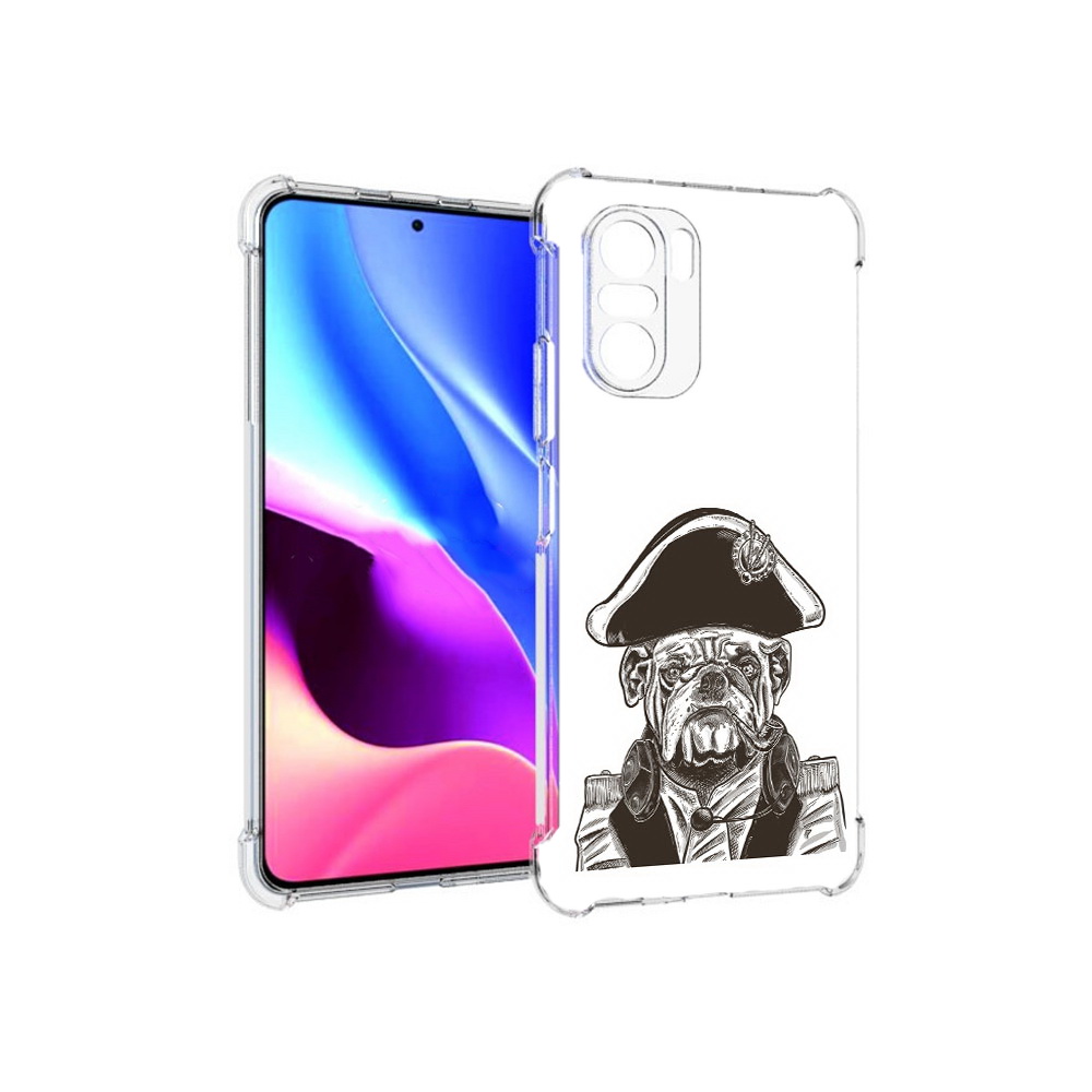

Чехол MyPads Tocco для Xiaomi Redmi K40 мопс генерал (PT158239.260.483), Прозрачный, Tocco