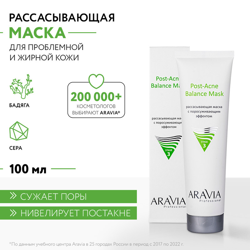 

Маска для лица ARAVIA Professional Post-Acne Balance Mask для сужения пор 100 мл